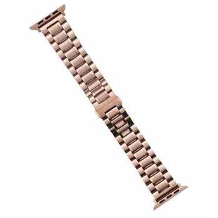 For Apple Watch Series 4 40mm Five-Beads Stainless Steel Watch Band(Rose Gold)