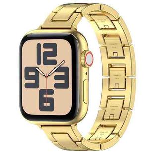 For Apple Watch SE 2023 40mm H Slim Stainless Steel Watch Band(Gold)