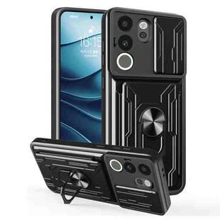 For vivo V29e / Y200 5G / V30 Lite 5G Sliding Camshield TPU+PC Phone Case with Card Slot(Black)