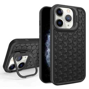 For iPhone 11 Pro Honeycomb Radiating Lens Holder Magsafe Phone Case(Black)