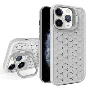 For iPhone 11 Pro Honeycomb Radiating Lens Holder Magsafe Phone Case(Grey)