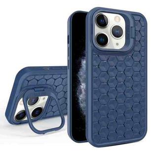 For iPhone 11 Pro Max Honeycomb Radiating Lens Holder Magsafe Phone Case(Blue)