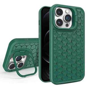 For iPhone 12 Pro Honeycomb Radiating Lens Holder Magsafe Phone Case(Green)