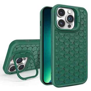 For iPhone 13 Pro Max Honeycomb Radiating Lens Holder Magsafe Phone Case(Green)
