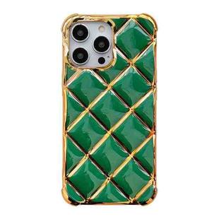 For iPhone 15 Pro Max Electroplated Varnish Diamond TPU Phone Case(Green)