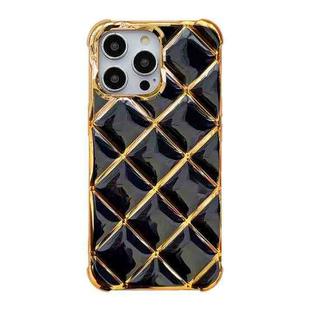 For iPhone 15 Pro Max Electroplated Varnish Diamond TPU Phone Case(Black)