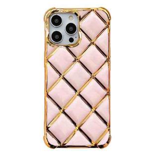 For iPhone 13 Pro Max Electroplated Varnish Diamond TPU Phone Case(Pink)