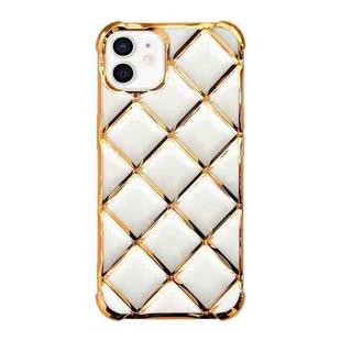 For iPhone 12 Electroplated Varnish Diamond TPU Phone Case(White)