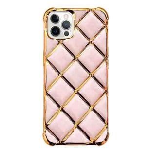 For iPhone 12 Pro Electroplated Varnish Diamond TPU Phone Case(Pink)