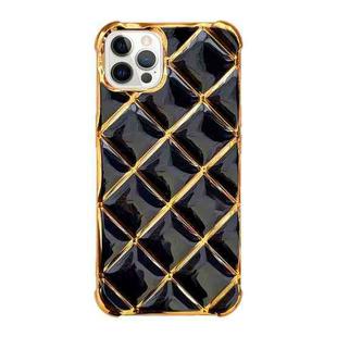 For iPhone 12 Pro Electroplated Varnish Diamond TPU Phone Case(Black)