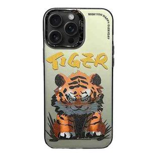 For iPhone 13 Pro Electroplated Lens Ring Cartoon Animal Phone Case(Tiger)