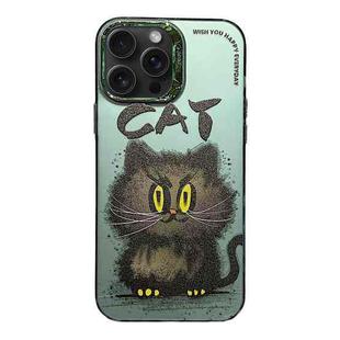 For iPhone 13 Pro Electroplated Lens Ring Cartoon Animal Phone Case(Cat)