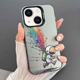 For iPhone 14 Plus Dual-sided IMD Animal Graffiti TPU + PC Phone Case(Running Astronauts)