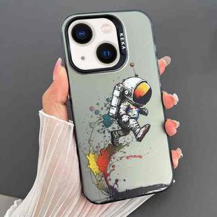 For iPhone 14 Plus Dual-sided IMD Animal Graffiti TPU + PC Phone Case(Strolling Astronauts)