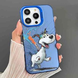 For iPhone 14 Pro Dual-sided IMD Animal Graffiti TPU + PC Phone Case(Running Dog)