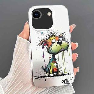 For iPhone SE 2022 / 2020 / 8 / 7 Dual-sided IMD Animal Graffiti TPU + PC Phone Case(Melting Green Orange Dog)