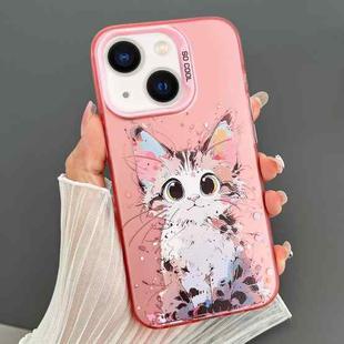 For iPhone 13 Dual-sided IMD Animal Graffiti TPU + PC Phone Case(Elegant Cat)