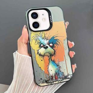 For iPhone 12 Dual-sided IMD Animal Graffiti TPU + PC Phone Case(Furious Dog)