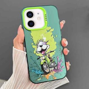 For iPhone 11 Dual-sided IMD Animal Graffiti TPU + PC Phone Case(Motorcycle Dog)
