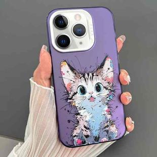 For iPhone 11 Pro Dual-sided IMD Animal Graffiti TPU + PC Phone Case(Stunned Cat)