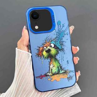 For iPhone XR Dual-sided IMD Animal Graffiti TPU + PC Phone Case(Fallen Dog)