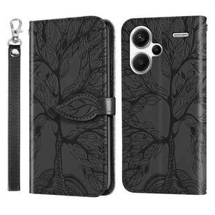 For Xiaomi Redmi Note 13 Pro+ Life Tree Embossing Pattern Leather Phone Case(Black)