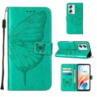 For OPPO A79 5G Embossed Butterfly Leather Phone Case(Green)