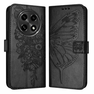 For OPPO A2 Pro 5G / A3 Pro China Embossed Butterfly Leather Phone Case(Black)