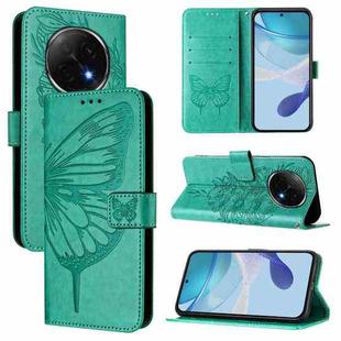 For OPPO A5 Pro China Embossed Butterfly Leather Phone Case(Green)