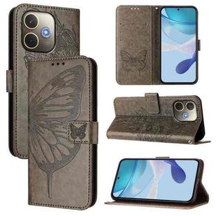 For OPPO A5 Pro 5G Global Embossed Butterfly Leather Phone Case(Grey)