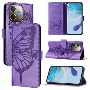 For OPPO A5 Pro 5G Global Embossed Butterfly Leather Phone Case(Light Purple)