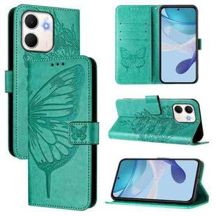 For OPPO A5x 4G Global / 5G Global Embossed Butterfly Leather Phone Case(Green)