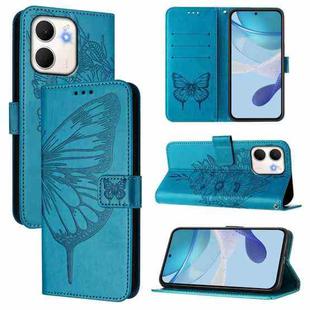For OPPO A5x 4G Global / 5G Global Embossed Butterfly Leather Phone Case(Blue)
