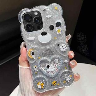 For iPhone 14 Pro Bear Shaped Painted TPU Phone Case(Astronaut)