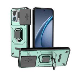 For OPPO K13 Turbo 5G Sliding Camshield TPU + PC Shockproof Phone Case with Holder(Green)