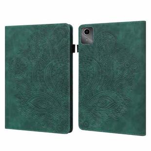 For Lenovo Tab M11 / Xiaoxin Pad 11 2024 Peacock Embossed Pattern Leather Tablet Case(Green)