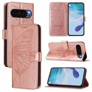 For Google Pixel 10 Pro XL Embossed Butterfly Leather Phone Case(Rose Gold)
