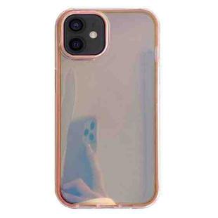 For iPhone 12 Electroplated Aurora TPU + PC Phone Case(Pink)