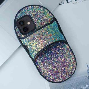 For iPhone 11 Creative Glitter Slipper Design TPU Shockproof Phone Case(Green)