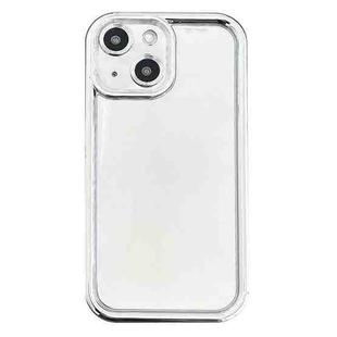 For iPhone 15 Electroplated Mirror Straight Edge TPU Phone Case(Silver)