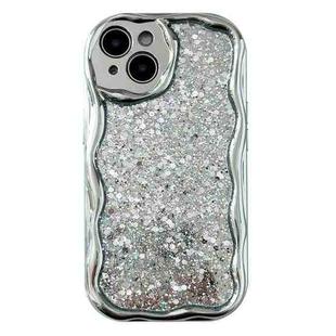 For iPhone 13 Electroplated TPU Wavy Edge Glitter Phone Case(Silver)