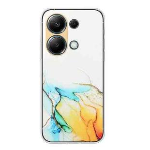 For Xiaomi Redmi Note 13 Pro 4G / Poco M6 Pro 4G Hollow Marble Pattern TPU Straight Edge Phone Case(Yellow)