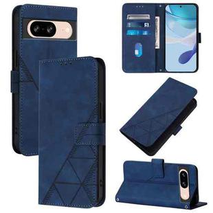 For Google Pixel 8 Crossbody 3D Embossed Flip Leather Phone Case(Blue)