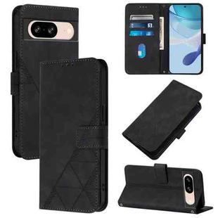 For Google Pixel 8 Crossbody 3D Embossed Flip Leather Phone Case(Black)