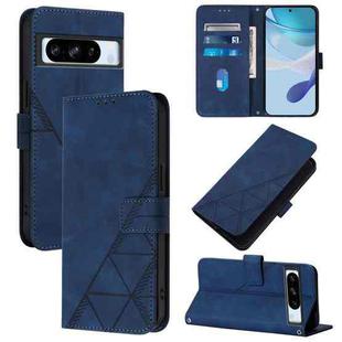 For Google Pixel 8 Pro Crossbody 3D Embossed Flip Leather Phone Case(Blue)