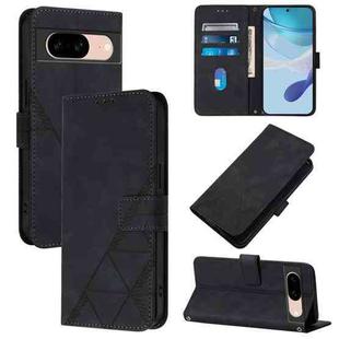 For Google Pixel 8a Crossbody 3D Embossed Flip Leather Phone Case(Black)