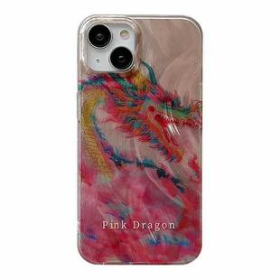 For iPhone 15 Creative Oil Painting Colorful Dragon TPU Shockproof Phone Case