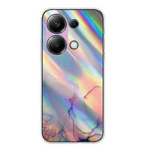 For Xiaomi Redmi Note 13 Pro 4G / Poco M6 Pro 4G Laser Marble Pattern Clear TPU Protective Phone Case(Pink)