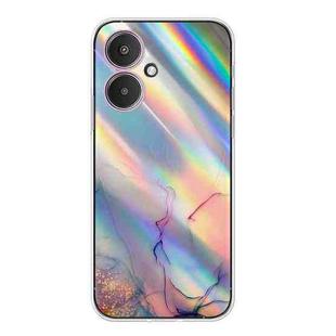 For Xiaomi Redmi 13C 5G / Poco M6 / Redmi 13R Laser Marble Pattern Clear TPU Protective Phone Case(Pink)