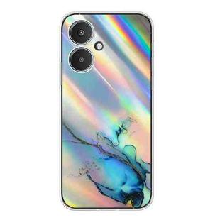 For Xiaomi Redmi 13C 5G / Poco M6 / Redmi 13R Laser Marble Pattern Clear TPU Protective Phone Case(Blue)